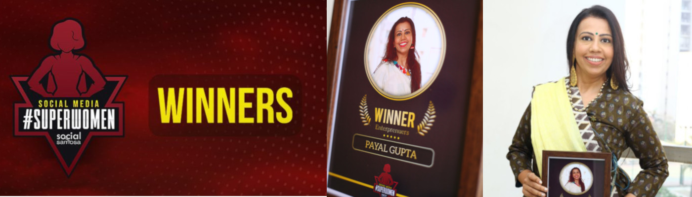 Food influencer Chef Payal Gupta winning the Social Superwoman award