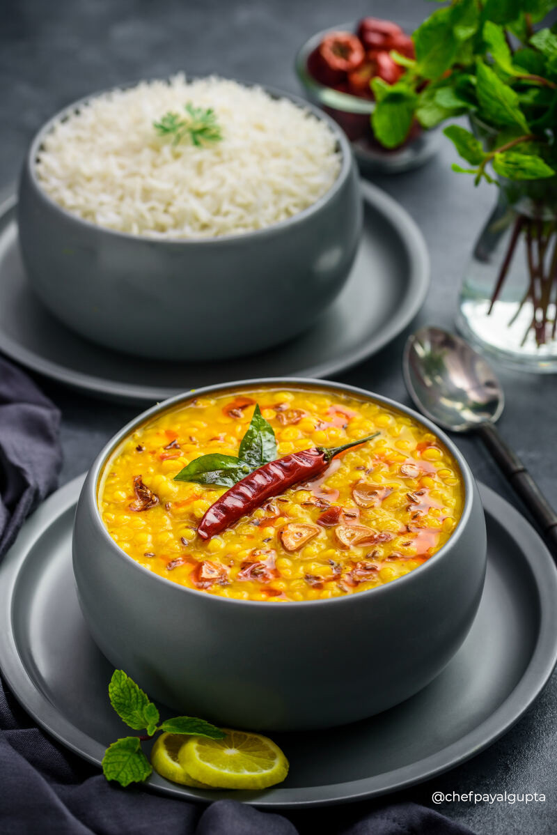 lentils curry, dal tempering, food photography