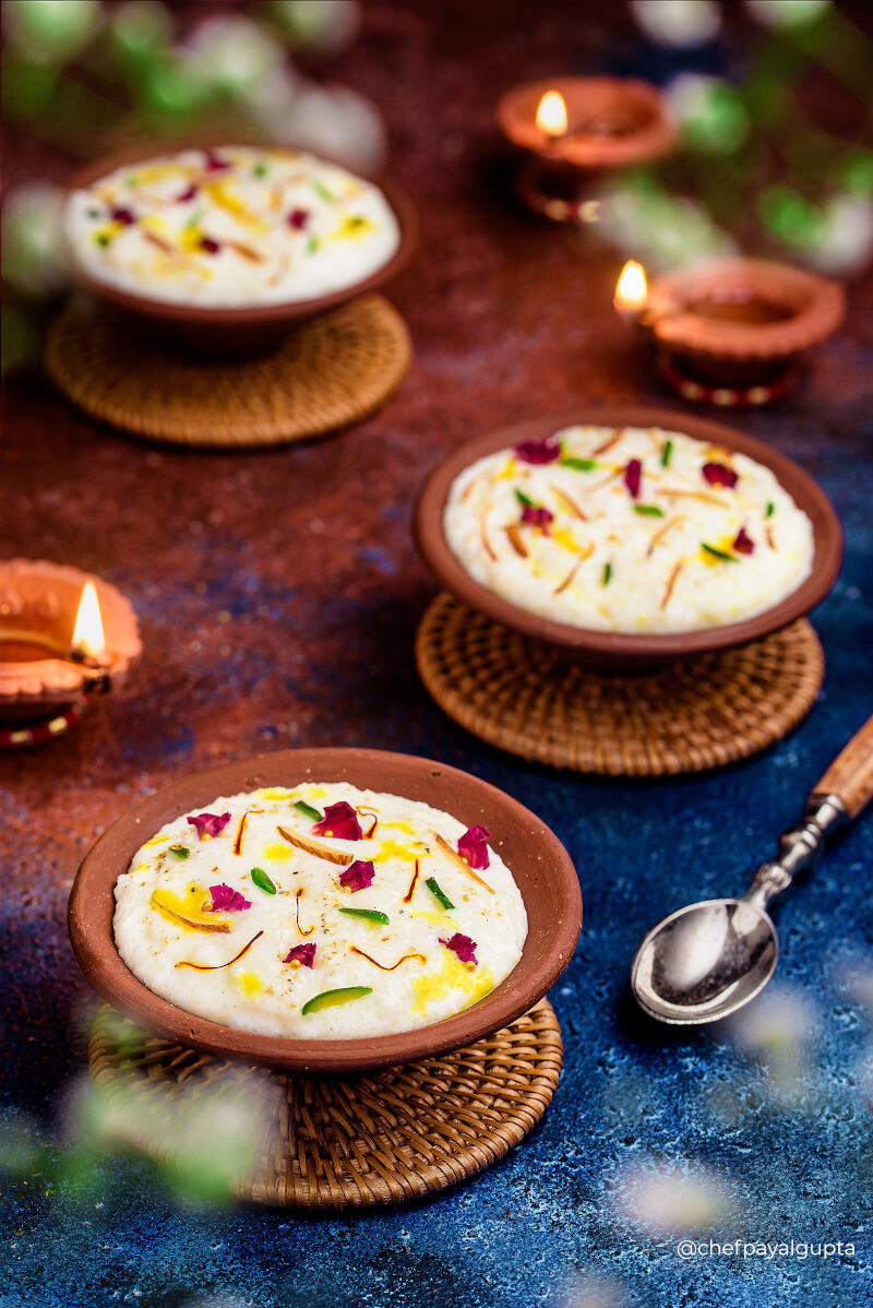 Indian rice Pudding, kheer, Phirni, food photography