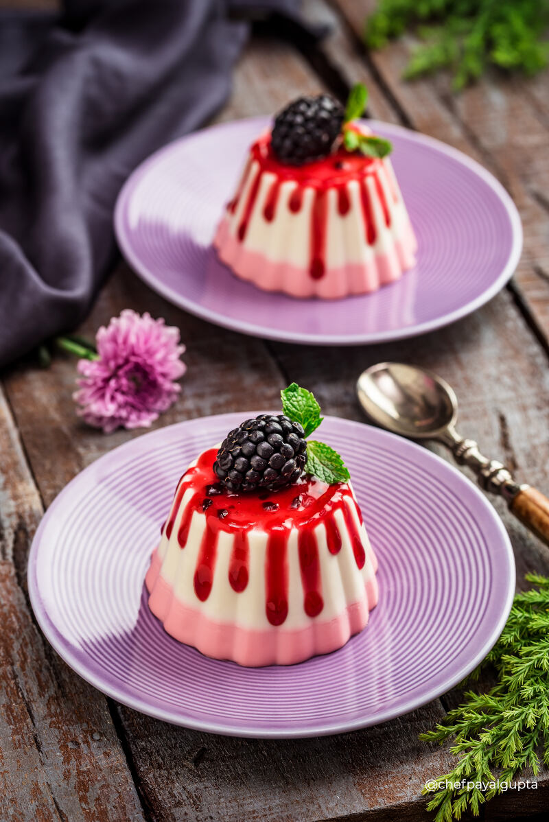 Panna cotta, a molded chilled dessert popular throughout Italy, is easy to make and can be prepared in advance. It looks and tastes wonderful with ripe red fruits
