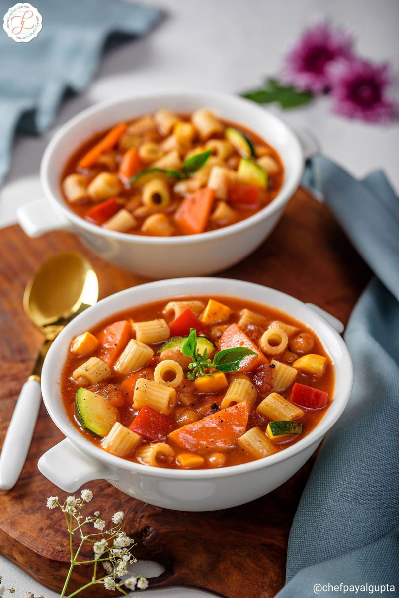 pasta veggie stew, Indian pasta stew, comfort food, food photography