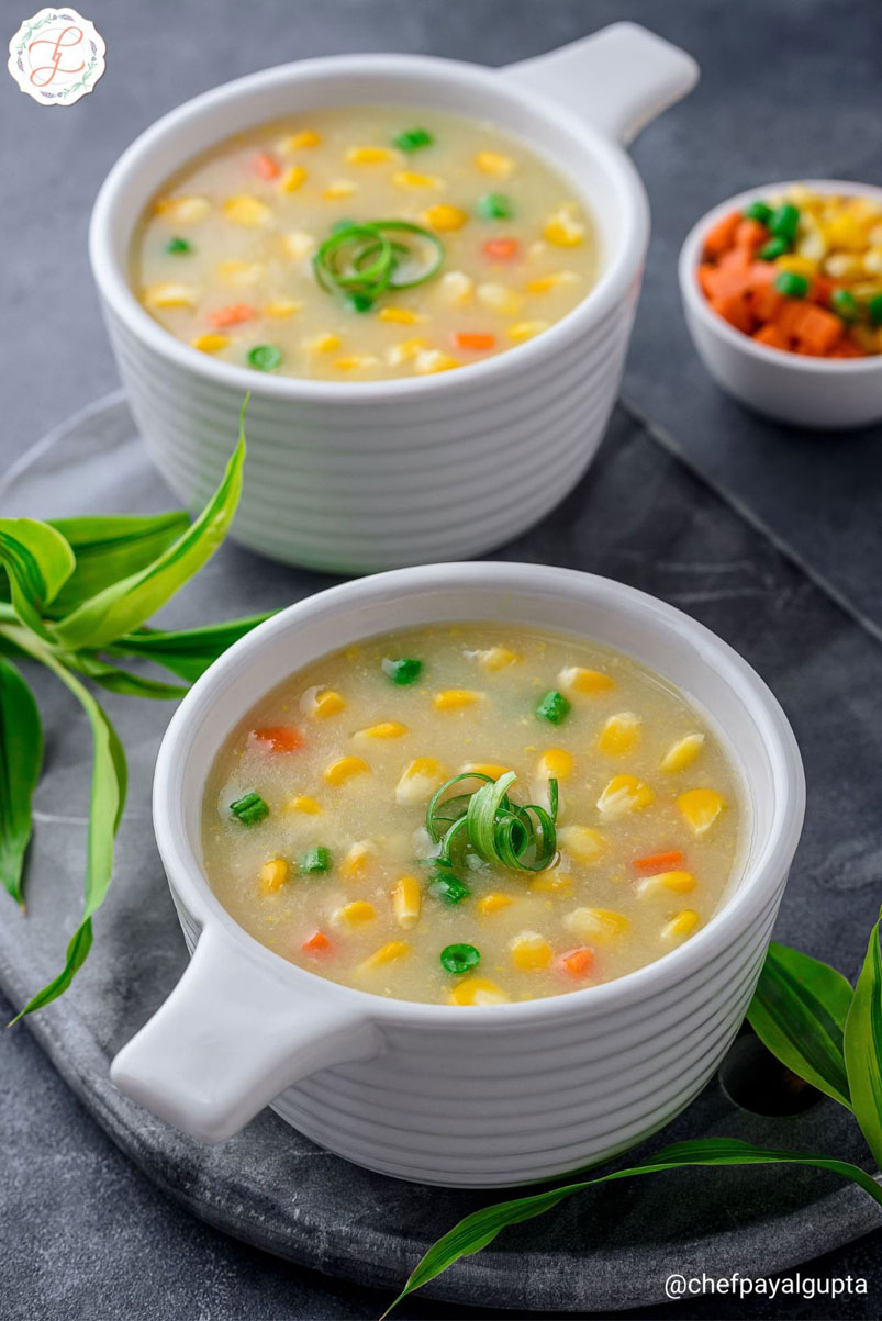 Creamy indo-chinese soup, healthy soup, food photography.
